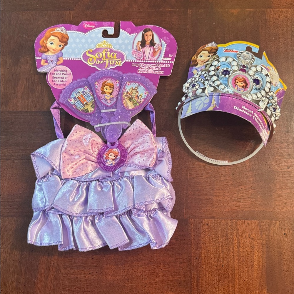 Sofia The First Crown Matching Fan and Purse Child Dress Up Play Toys Costume